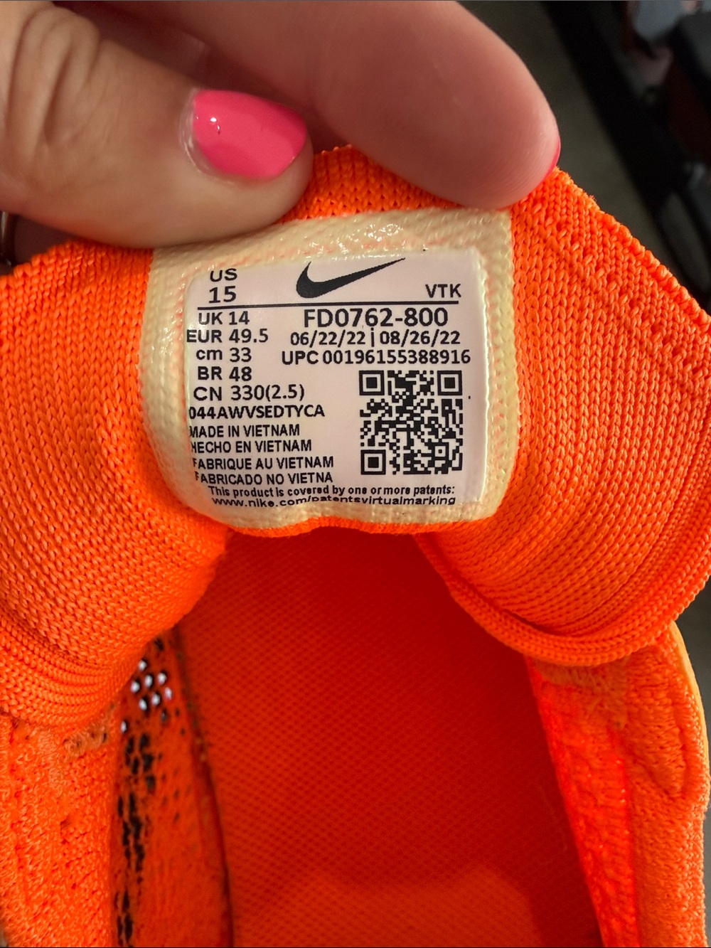 Nike Men's Bright Orange Flyknit Athletic Shoes - Picture 2 of 3
